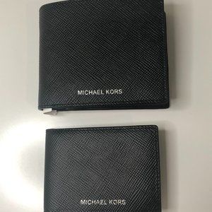 AUTH MK Black leather wallet